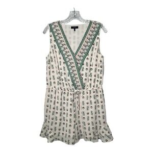 Kaari Blue Women's Floral Print Sleeveless Wrap Romper Shorts‎ Size S